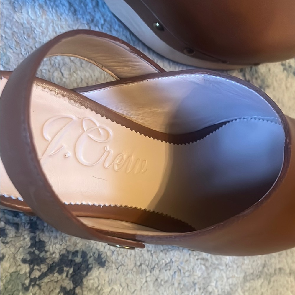 J. Crew convertible Brown Leather Clogs - Picture 3 of 7